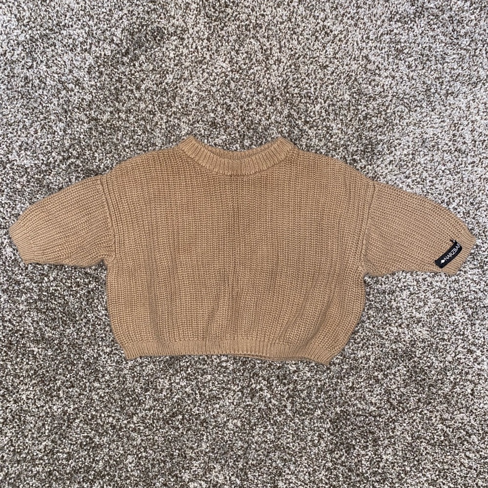 Cozy Tan Kids Sweater